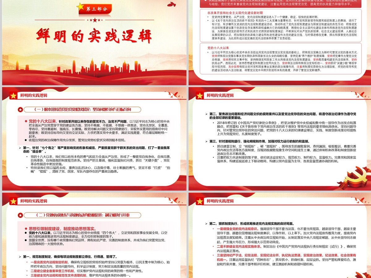 中国共产党依规治党的历史逻辑、理论逻辑、实践逻辑党政风党支部主题党日专题党课PPT-含讲稿 中国共产党依规治党的历史逻辑、理论逻辑、实践逻辑党政风党支部主题党日专题党课PPT-含讲稿