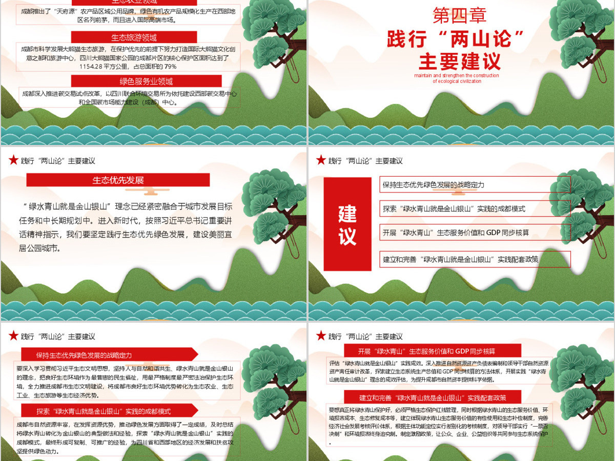 总书记“两山论”的自然观PPT模板