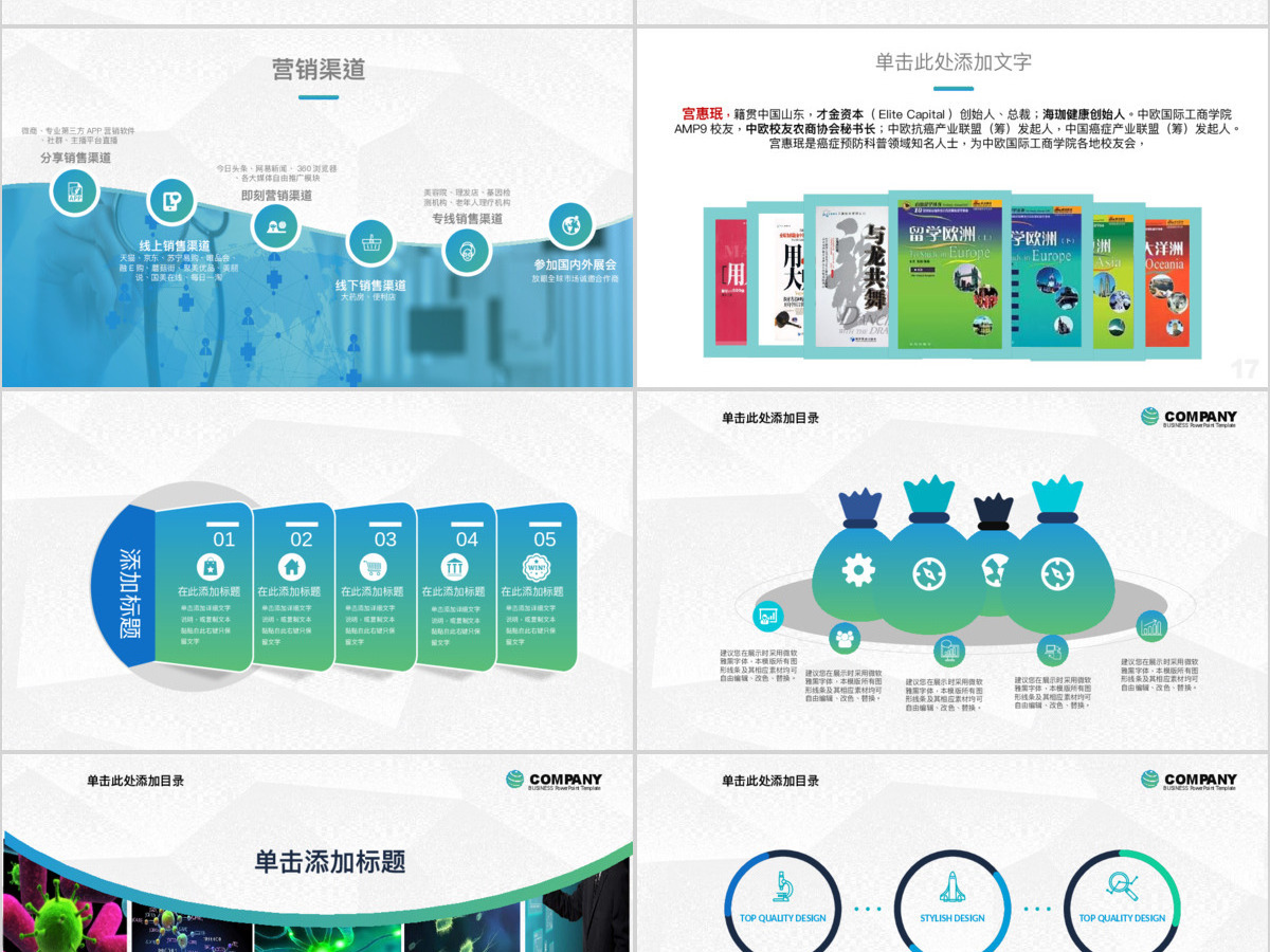 原创生物科技医疗医院医药商业计划书ppt模板-版权可商用