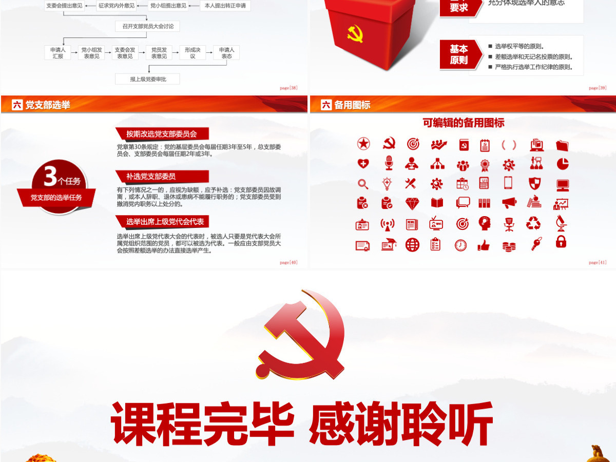 党支部党务工作党建知识培训党课PPT-含讲稿