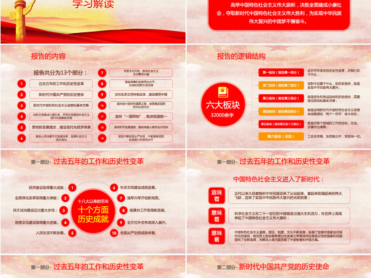 十九大ppt新时代新征程19大报告精神学习