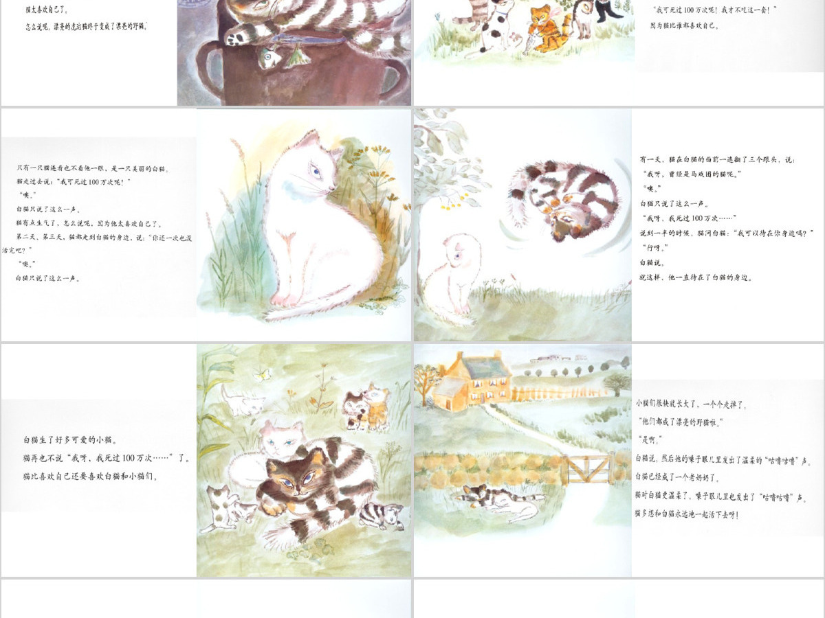 活了一百万次的猫幼儿绘本教育课件 活了一百万次的猫幼儿绘本教育课件