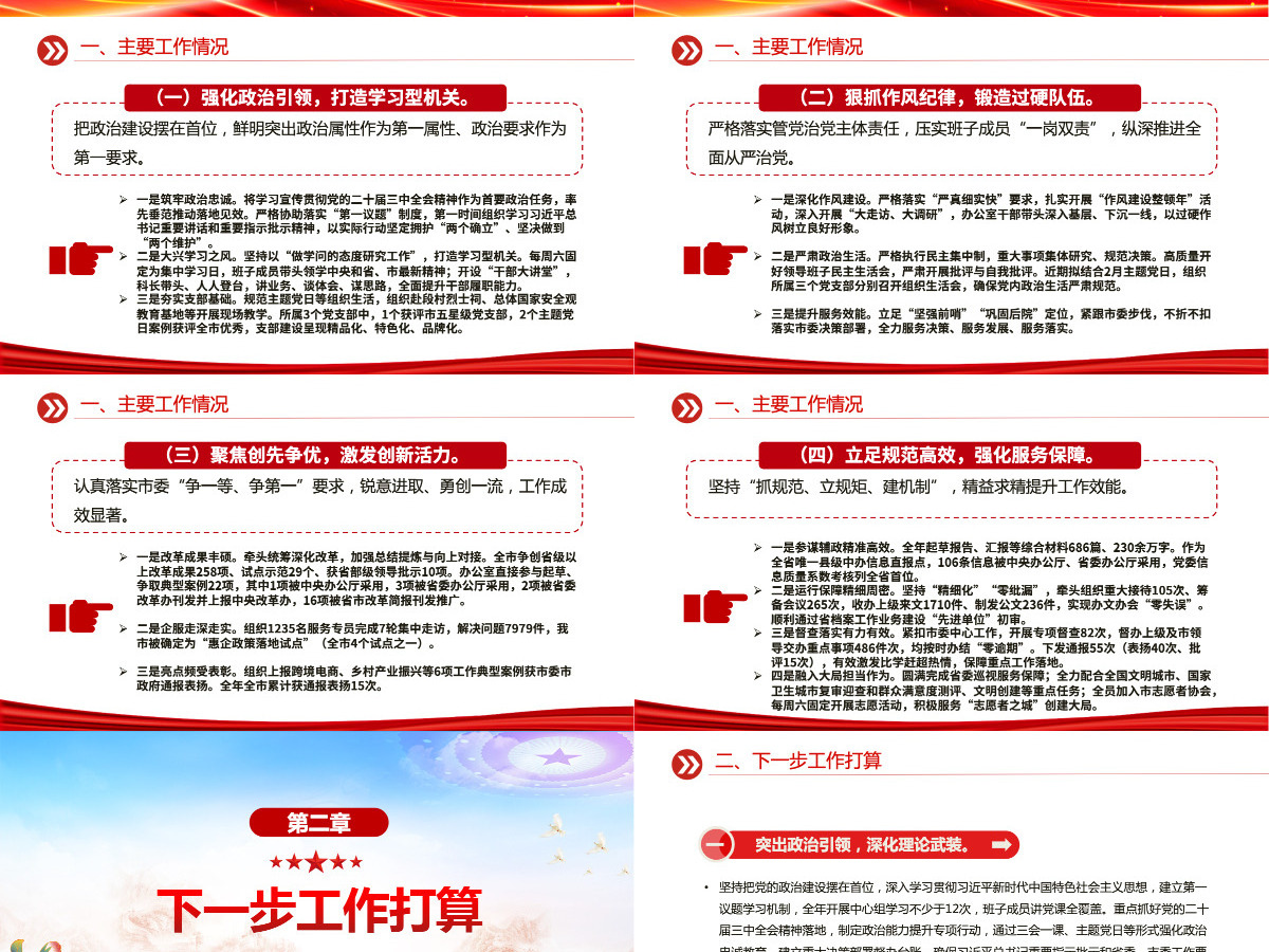 2025年市委办公室上半年党建工作总结PPT模板