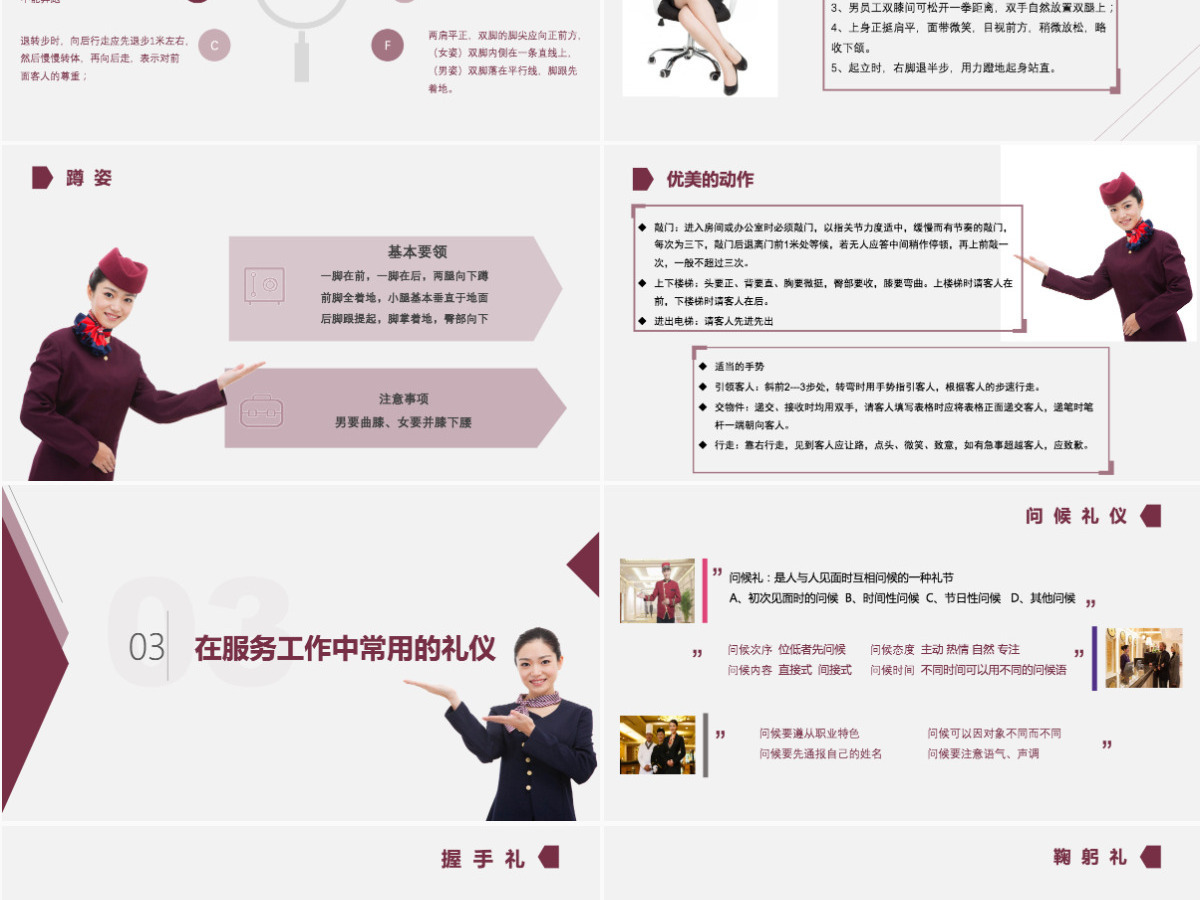酒店服务礼仪培训商务优雅礼仪礼貌仪容培训通用ppt模板