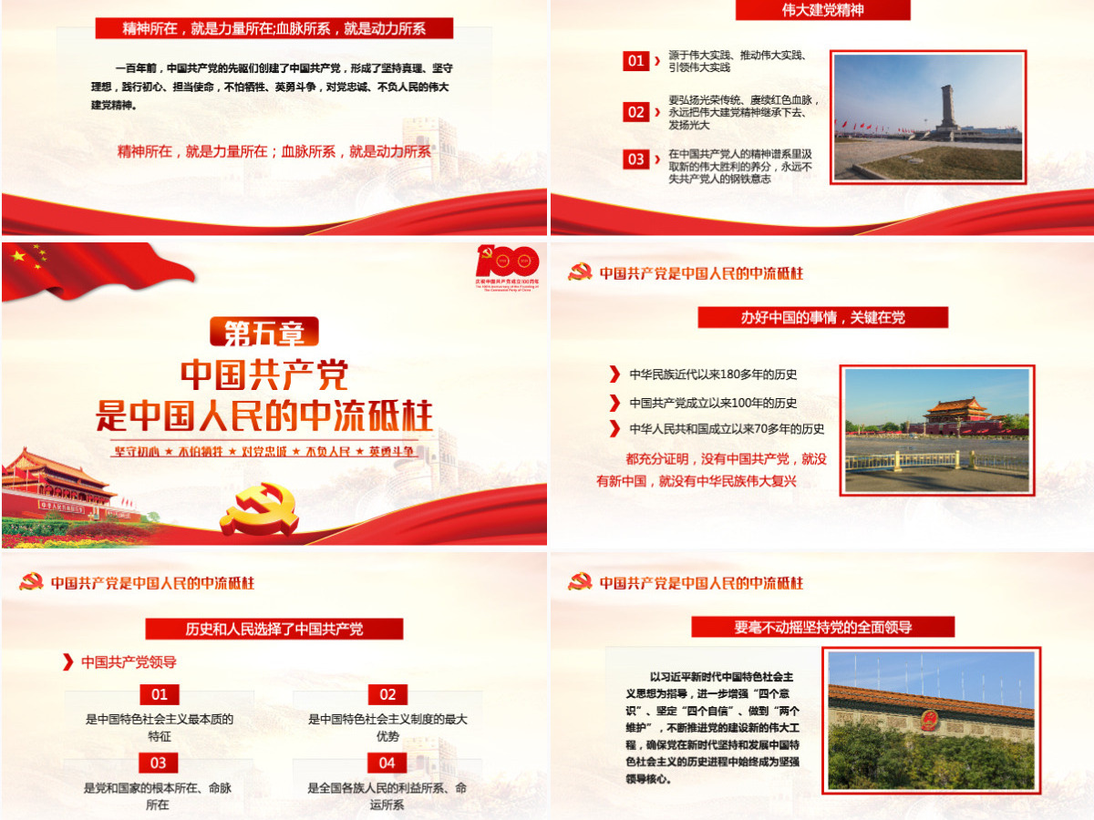 2021伟大建党精神深入领会“七一”重要讲话PPT庆祝建党100周年专题党课模板