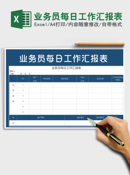2021年业务员每日工作汇报表 2021年业务员每日工作汇报表