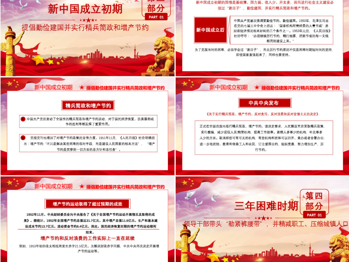 党在历史上是如何过“紧日子”的党课PPT模板-含讲稿