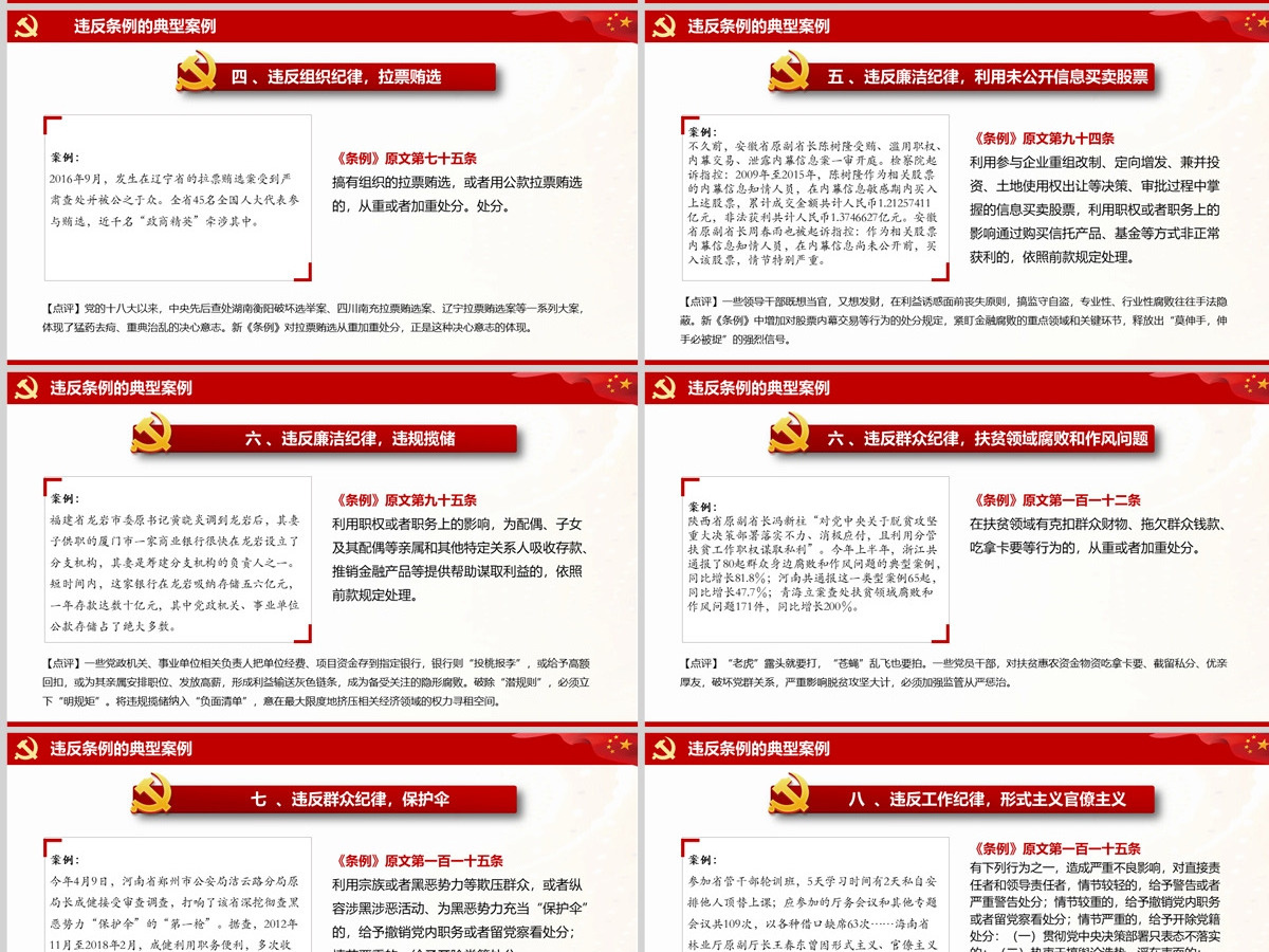 2018红色中国共产党处分条例PPT模板
