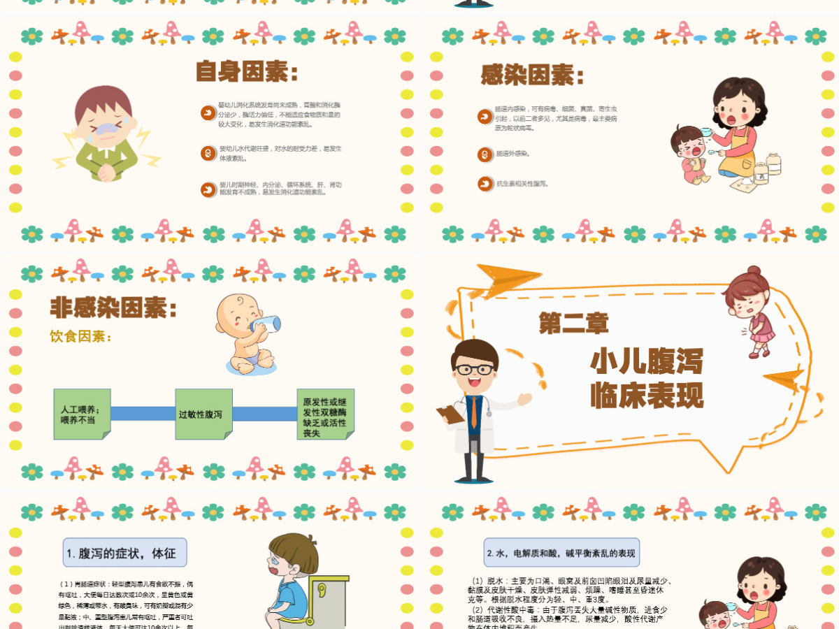 2022小儿腹泻护理查房创意童趣医疗风护理查房通用PPT模板 2022小儿腹泻护理查房创意童趣医疗风护理查房通用PPT模板