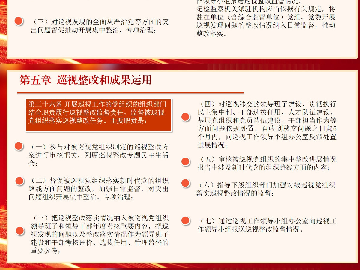 新修订《中国共产党巡视工作条例》条文对照学习