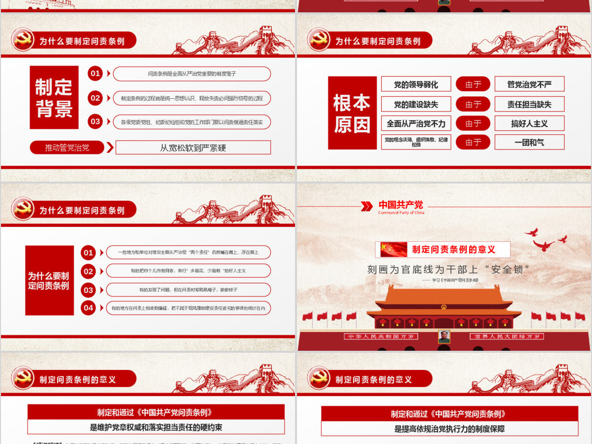 学习贯彻《问责条例》党课ppt模板幻灯片 学习贯彻《问责条例》党课ppt模板幻灯片