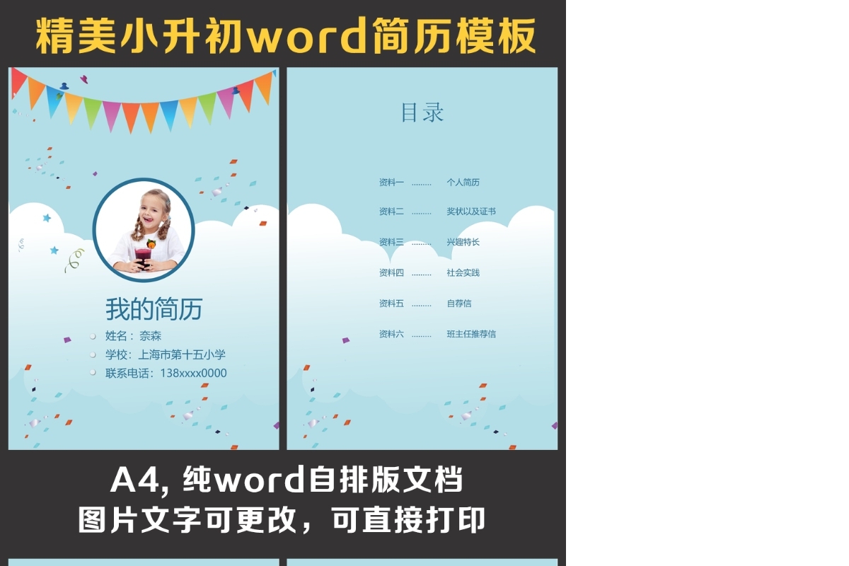 小升初简历