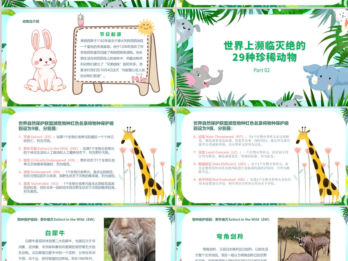 2024世界动物日ppt绿色卡通保护动物我们应该怎么做学生主题班会课件下载