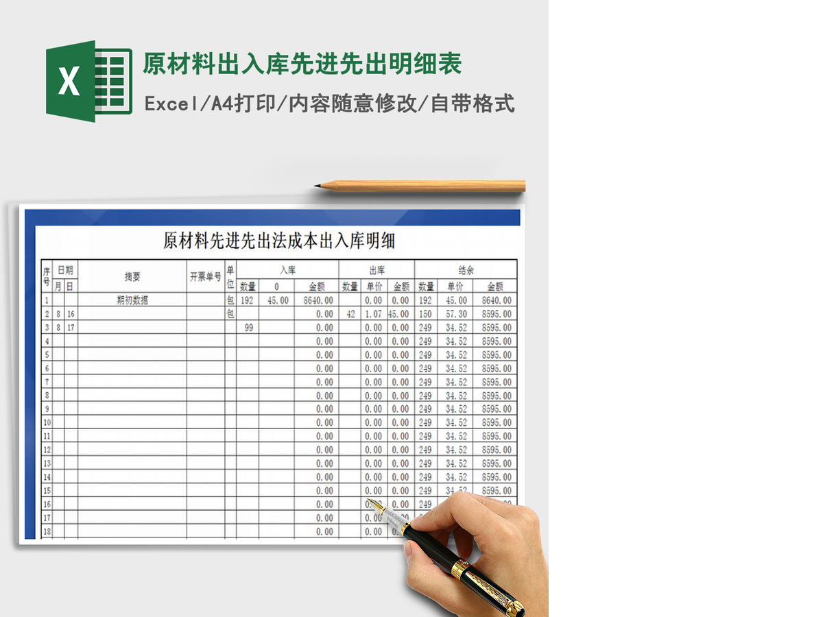 2021年原材料出入库先进先出明细表 2021年原材料出入库先进先出明细表