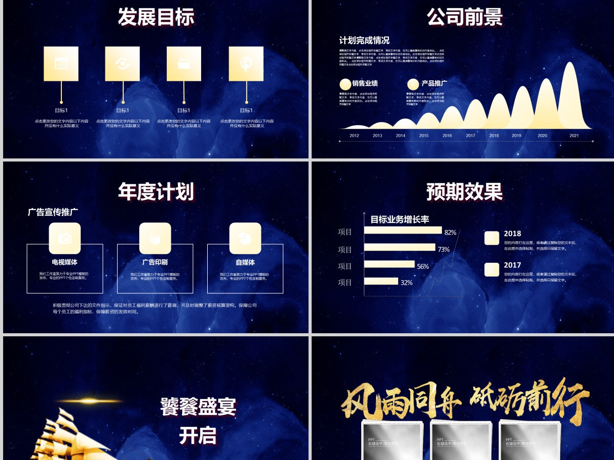 原创梦想起航2021年蓝色2021春节公司年会ppt模板 原创梦想起航2021年蓝色2021春节公司年会ppt模板
