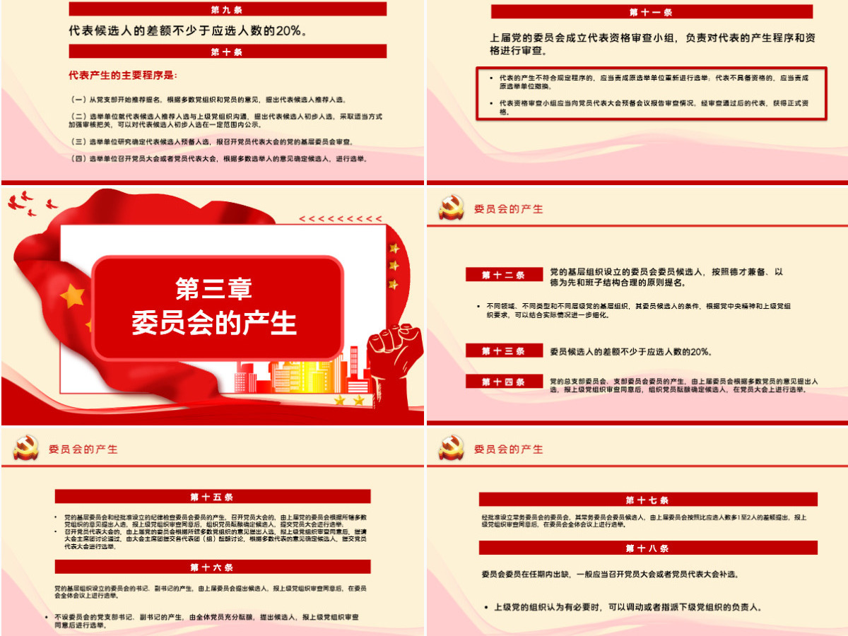 大气党建风学习解读中国共产党基层组织选举工作条例PPT模板