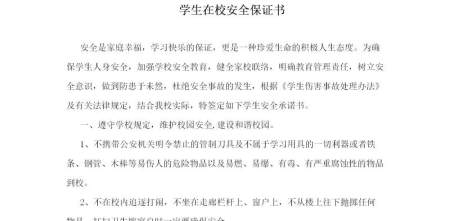 学生在校安全保证书