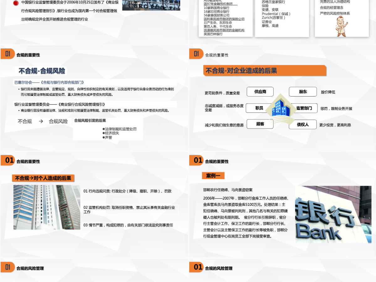 简洁大气银行合规内控管理PPT模板