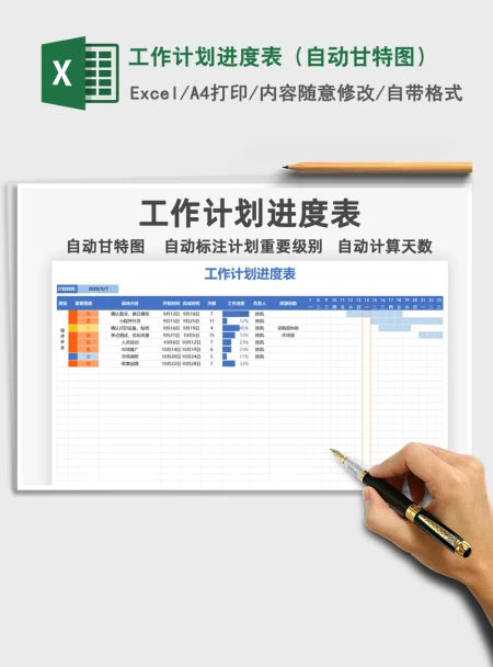 2021年工作计划进度表(自动甘特图) 2021年工作计划进度表(自动甘特图)