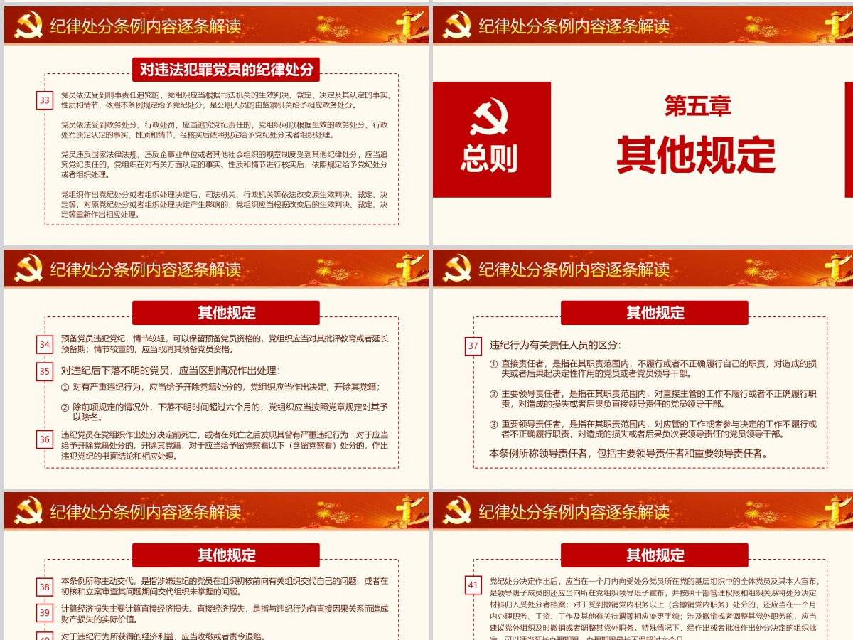 原创精讲新版中国共产党纪律处分条例党课PPT-版权可商用 原创精讲新版中国共产党纪律处分条例党课PPT-版权可商用