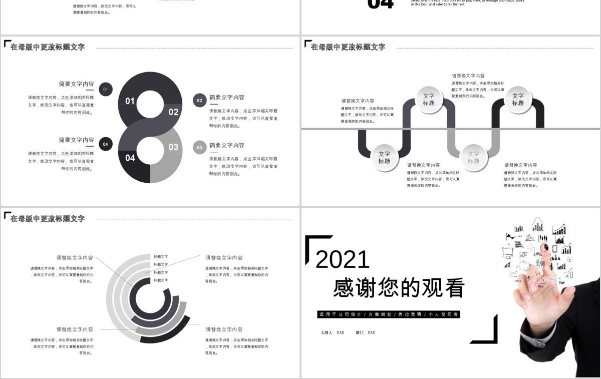 2017简约销售年终业绩汇报ppt模板
