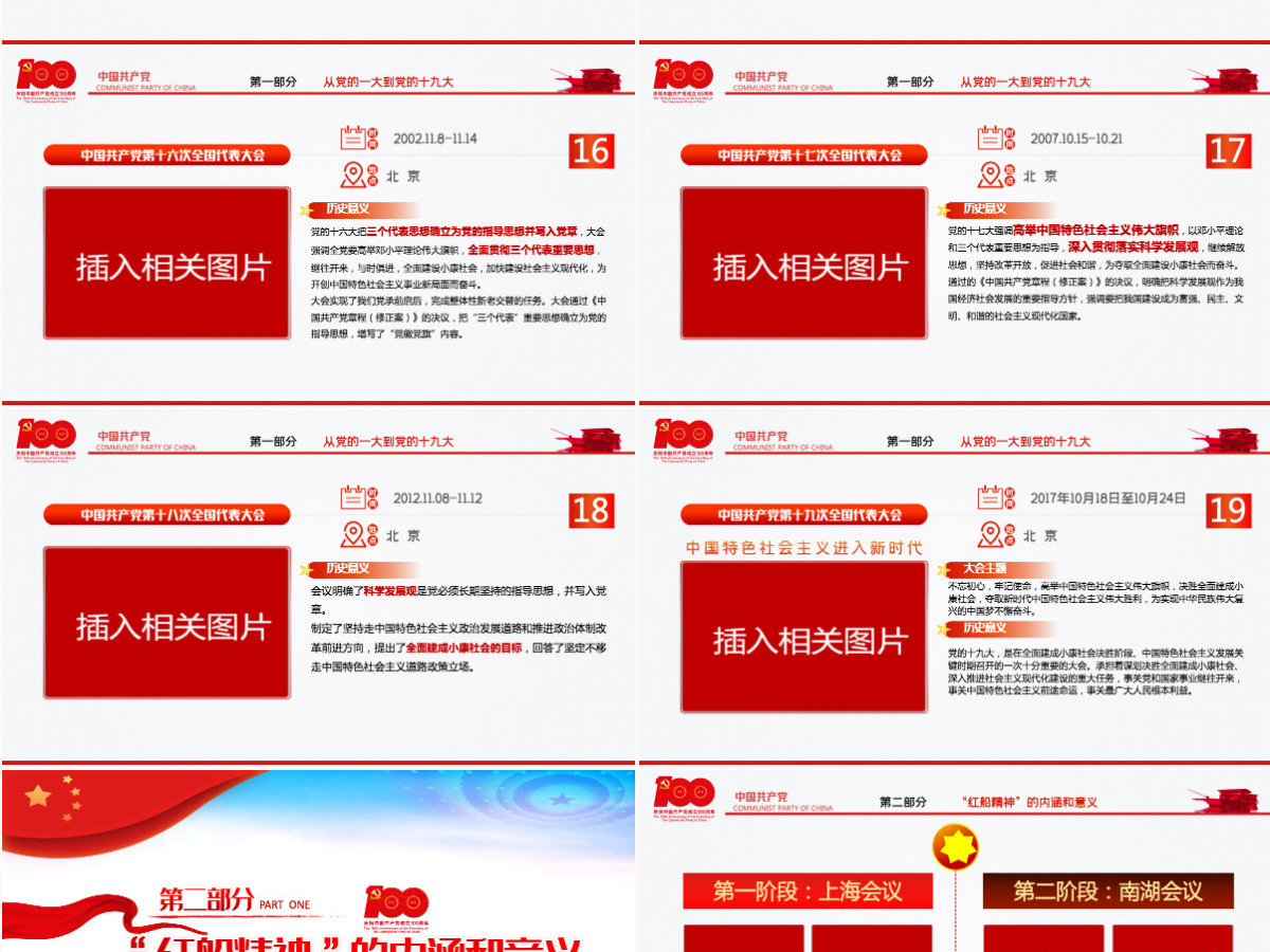 2021红船精神百年初心历久弥坚PPT庆祝建党100周年专题党史学习教育专题辅导党课PPT模板-含讲稿