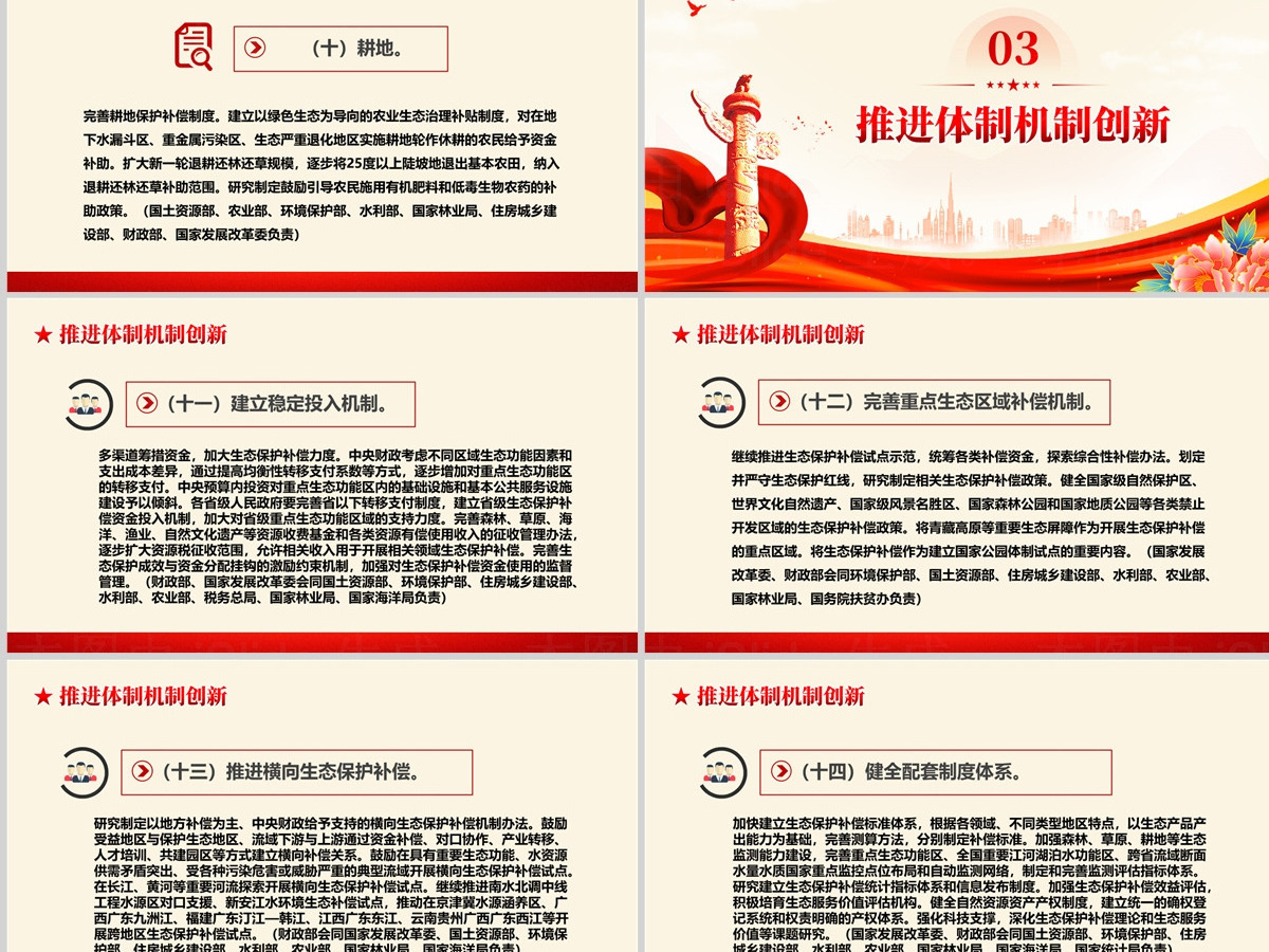 精美大气国务院办公厅关于健全生态保护补偿机制的意见PPT