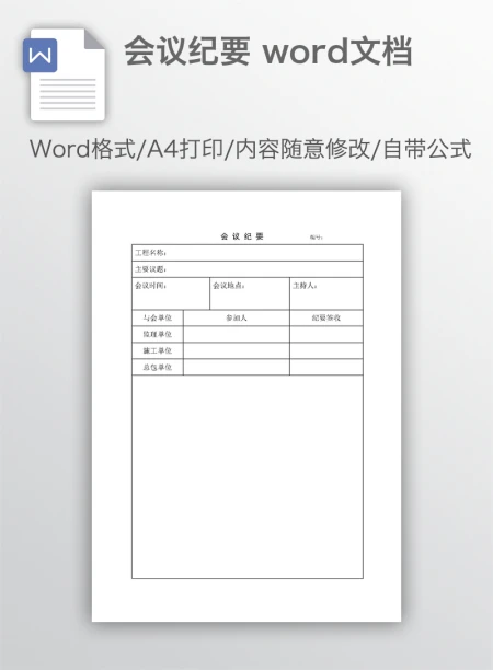 会议纪要 word文档