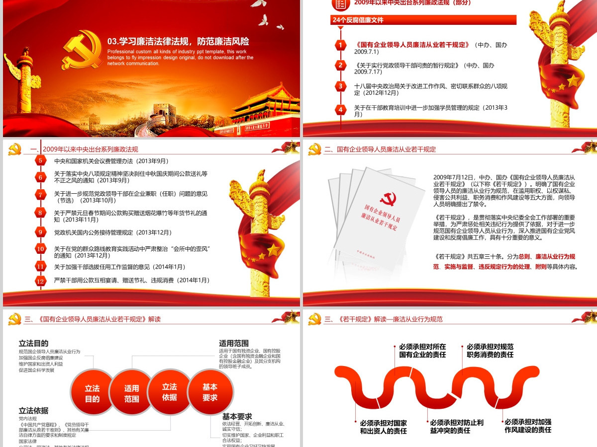严守职业底线党风廉政党课课件-含讲稿