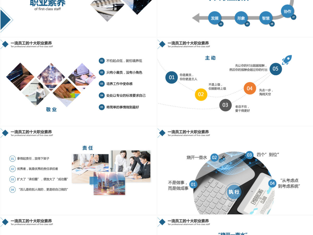 公司企业职业素养培训PPT模板 公司企业职业素养培训PPT模板