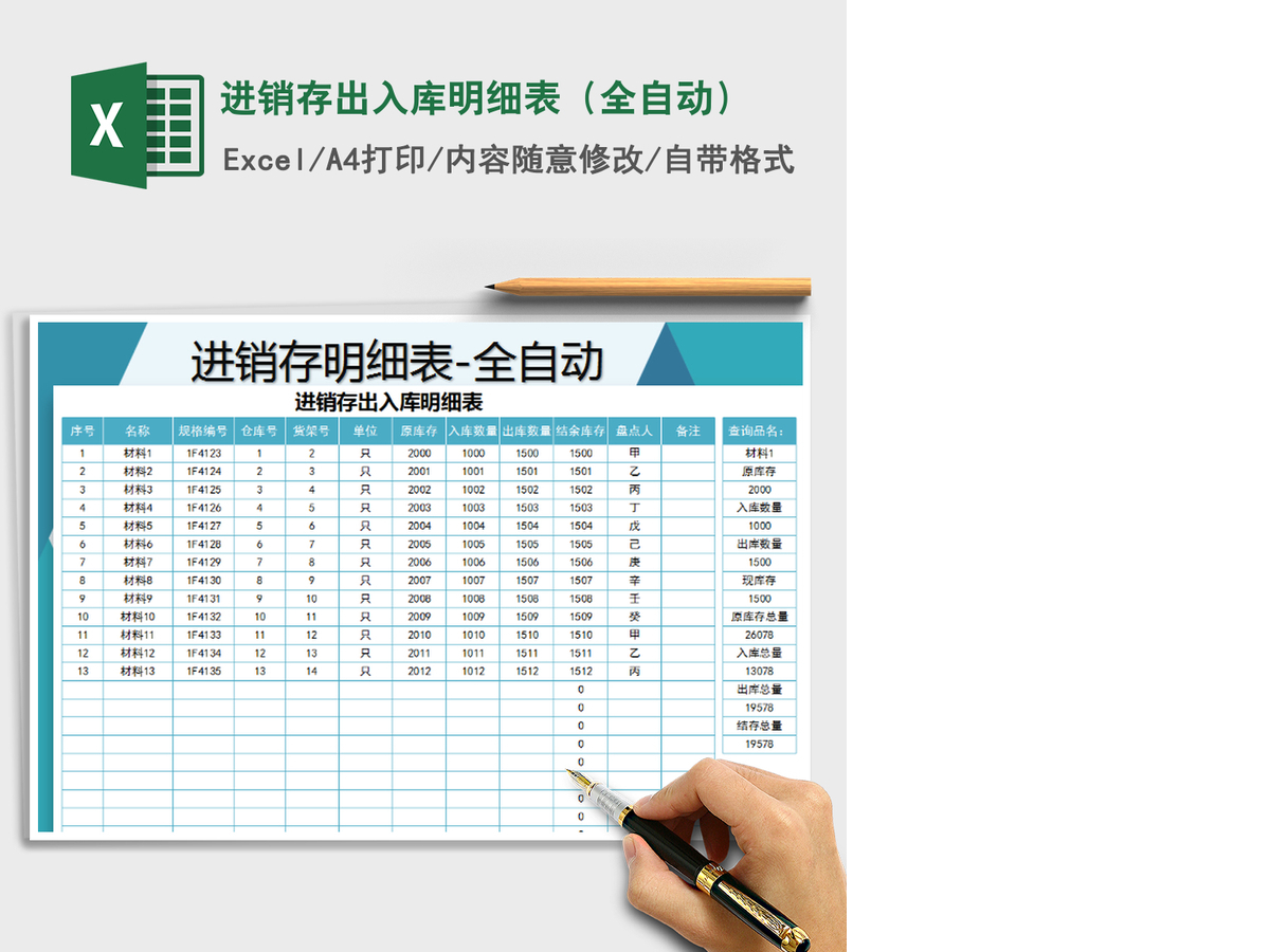 2021年进销存出入库明细表(全自动) 2021年进销存出入库明细表(全自动)