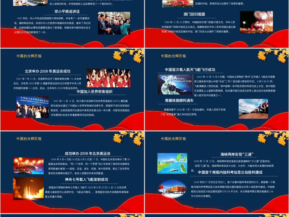 红蓝国潮风建国71周年华诞国庆节通用ppt模板