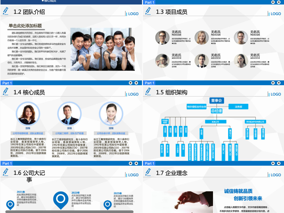 蓝色创业融资计划书PPT模板幻灯片