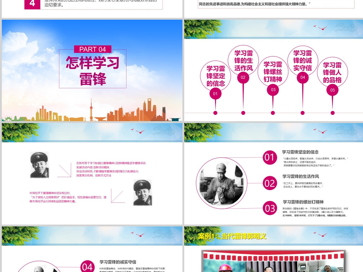 学习雷锋精神PPT红色模板下载 学习雷锋精神PPT红色模板下载