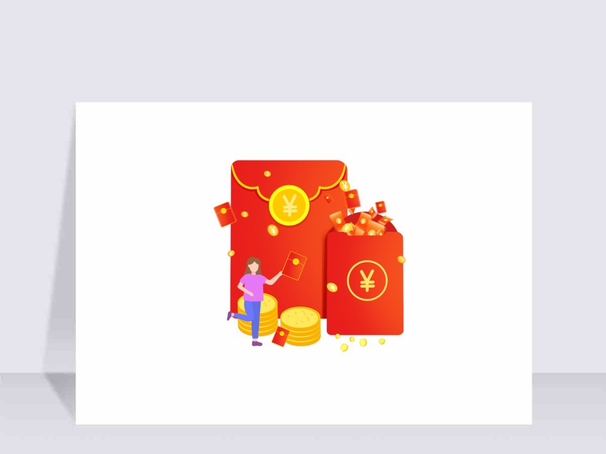 红包金币卡通人物元素 红包金币卡通人物元素