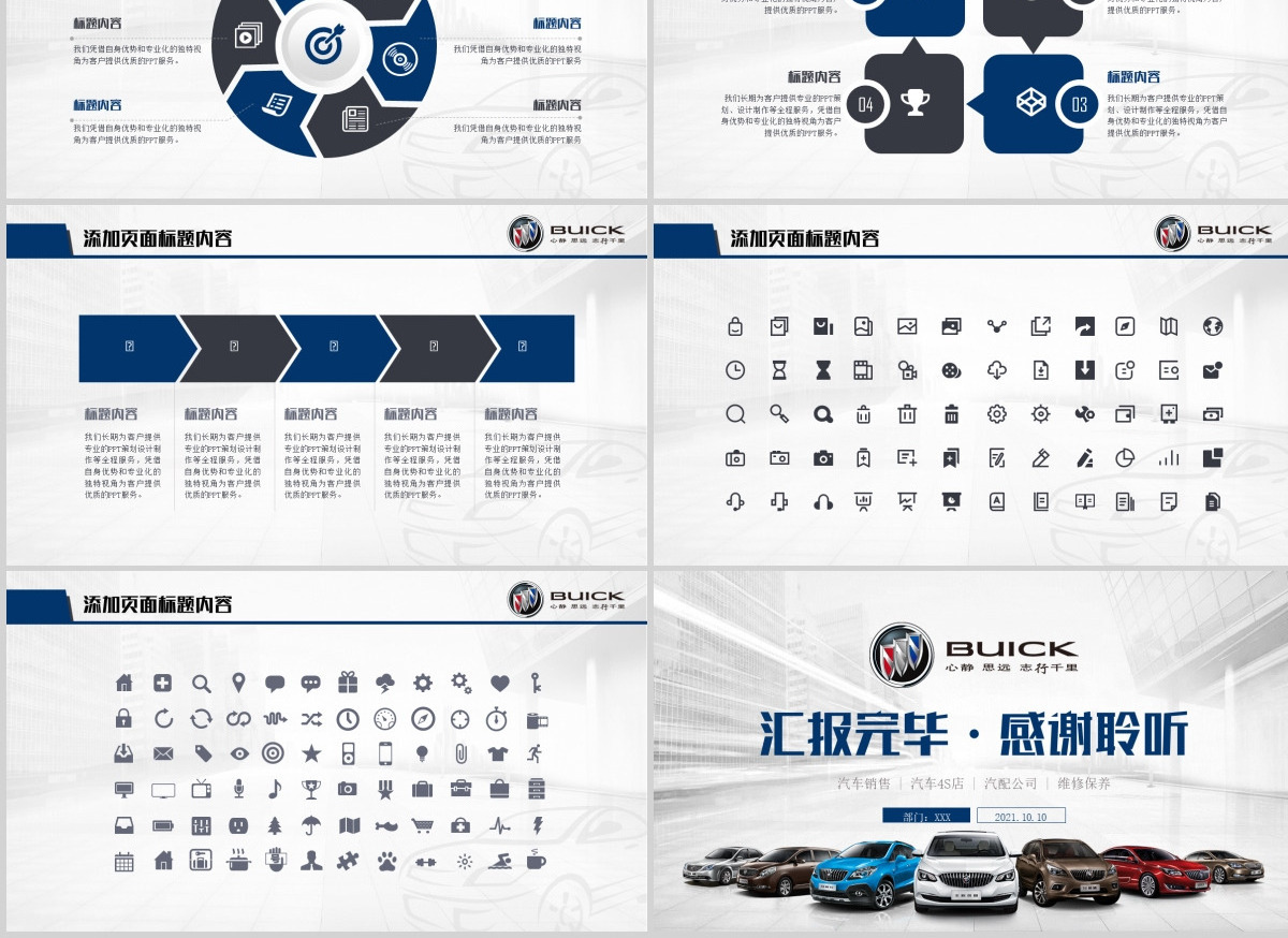 别克汽车4S店工作总结计划汽车通用PPT