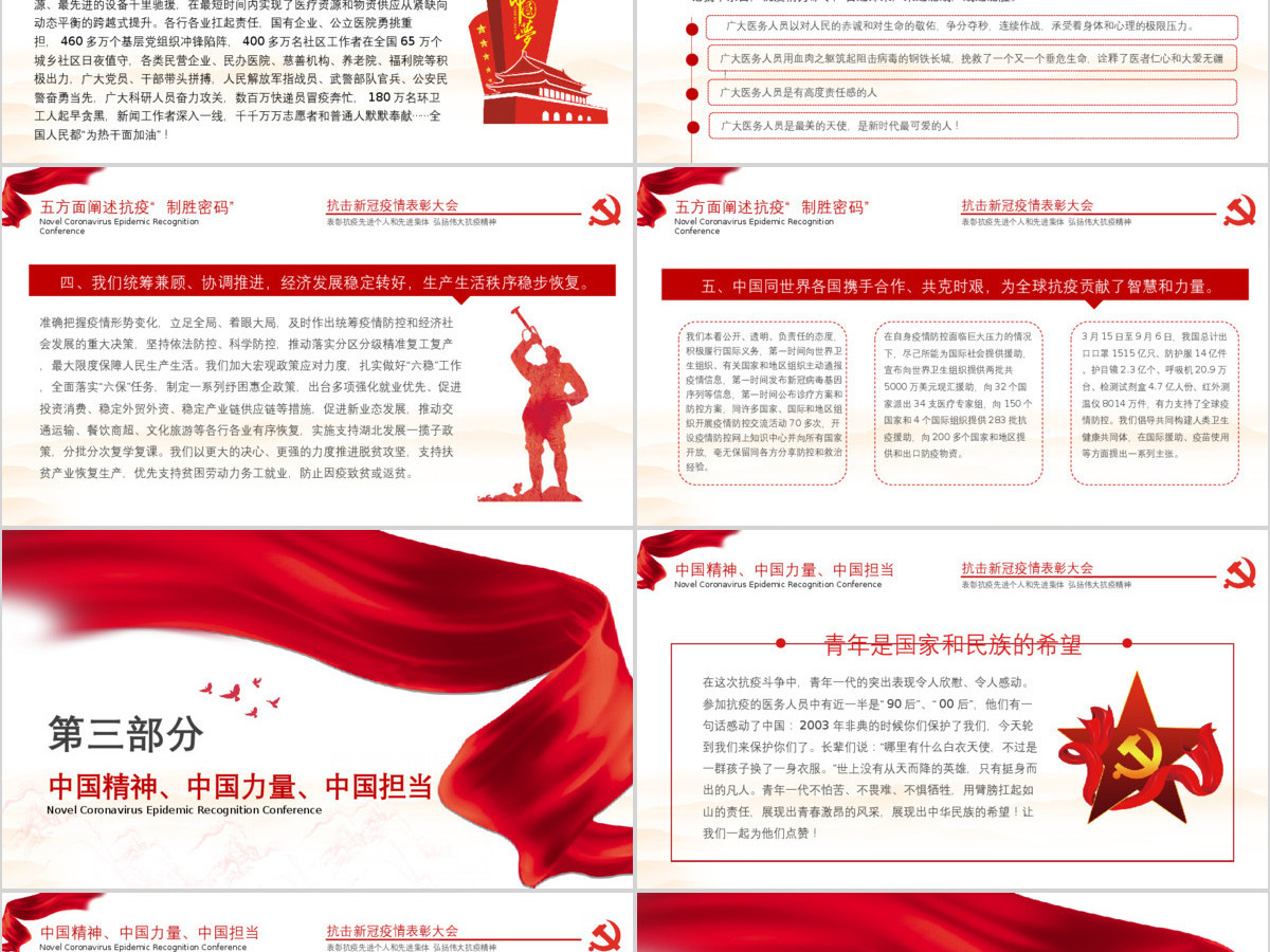2020年学习解读全国抗击新冠肺炎疫情表彰大会讲话政府宣传PPT
