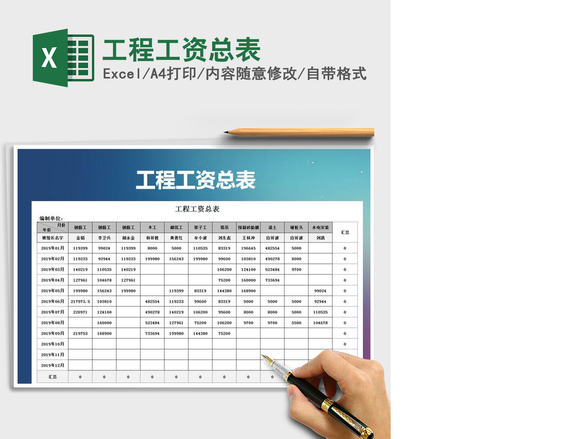 2021年工程工资总表