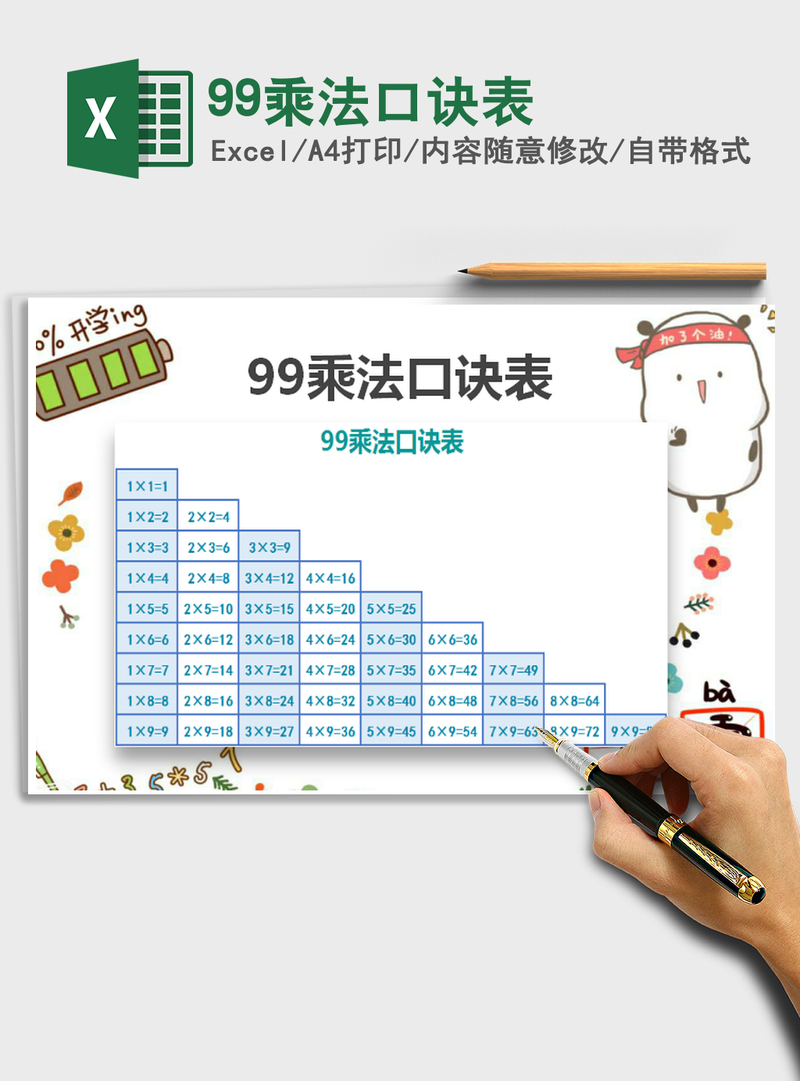 2021年99乘法口诀表