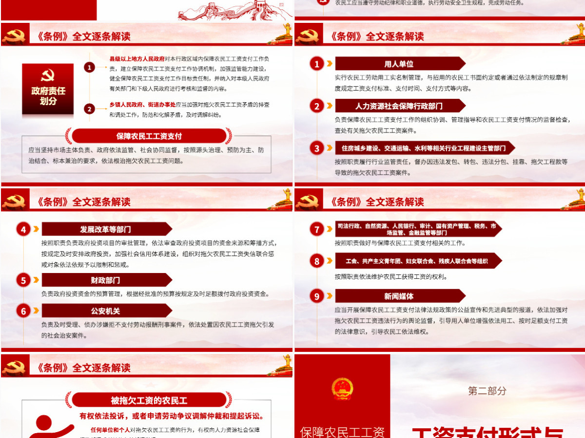 保障农民工工资支付条例PPT模板-含讲稿 保障农民工工资支付条例PPT模板-含讲稿
