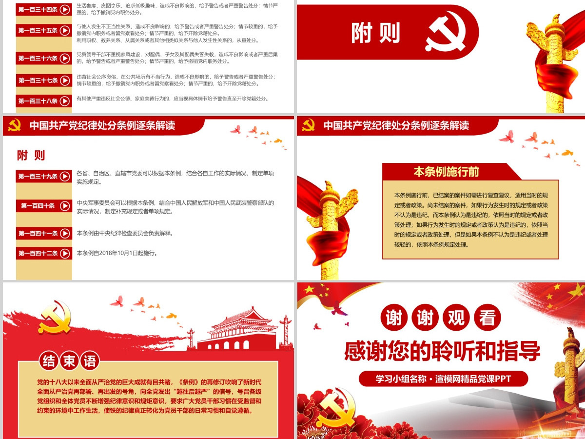 原创学习新修订中国共产党纪律处分条例PPT-版权可商用