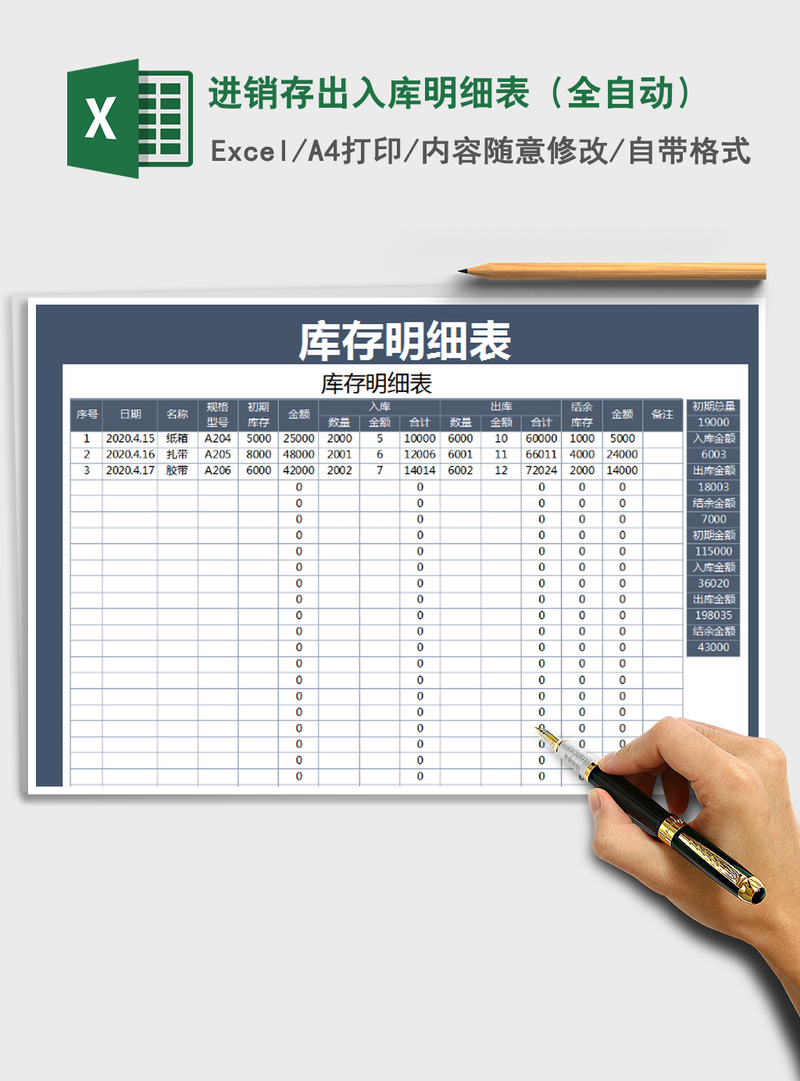 2021年进销存出入库明细表(全自动) 2021年进销存出入库明细表(全自动)