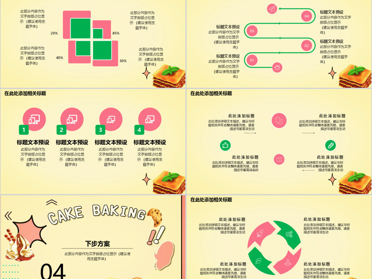 卡通风美食类业绩汇报ppt模板