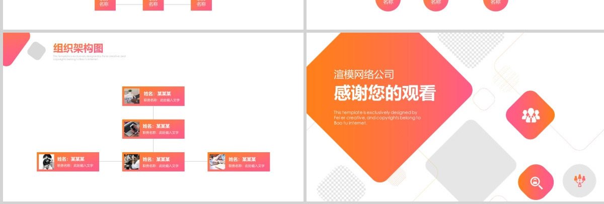 大气商务公司结构组织架构图PPT模板