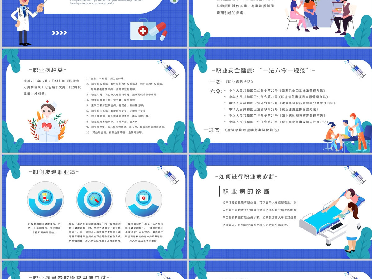 2022职业健康保护创意清新我行动科普教育课件PPT