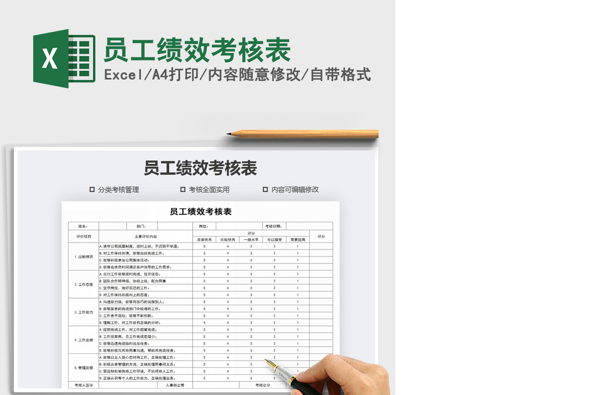 2021年员工绩效考核表