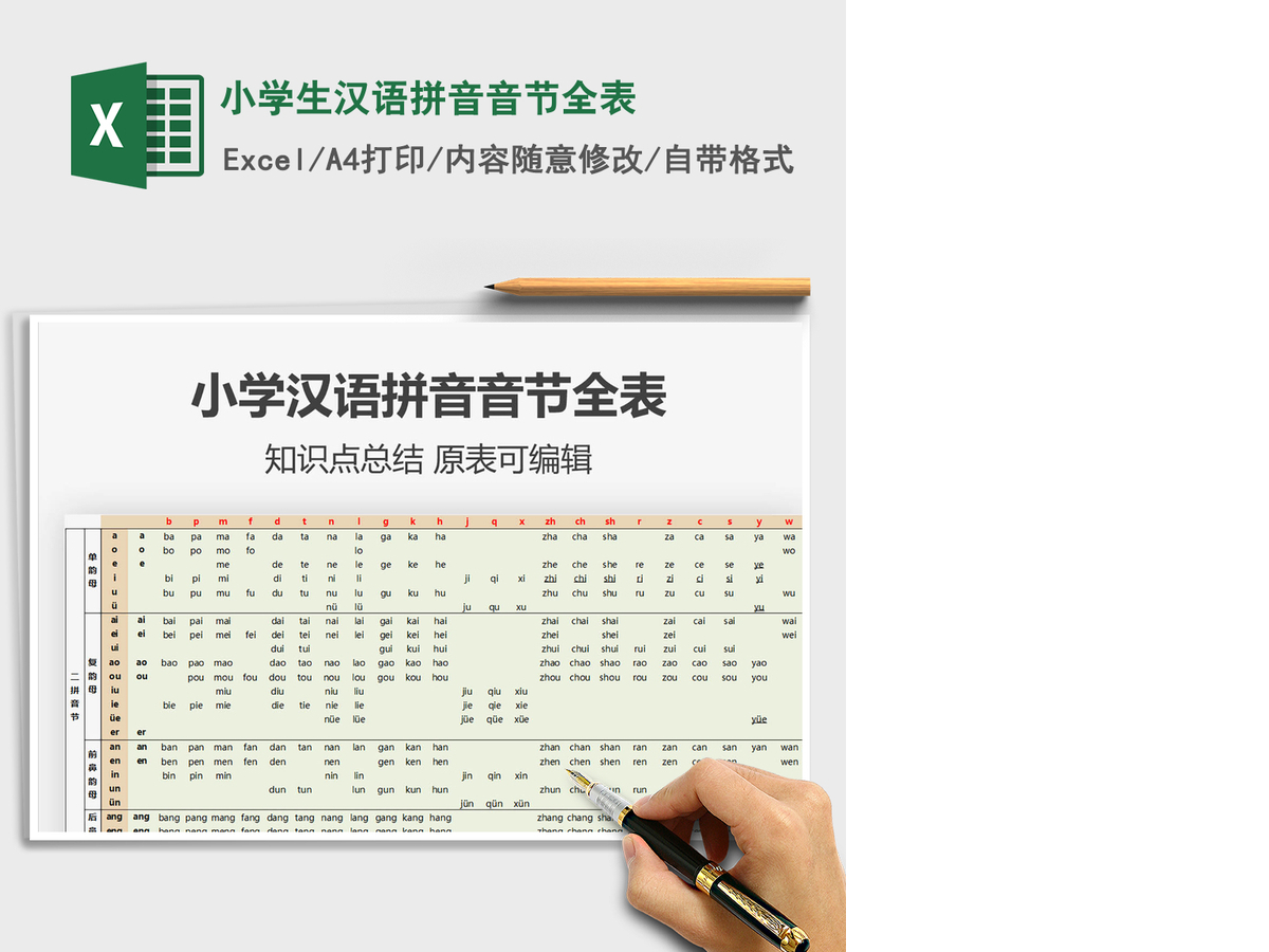 2021年小学生汉语拼音音节全表 2021年小学生汉语拼音音节全表