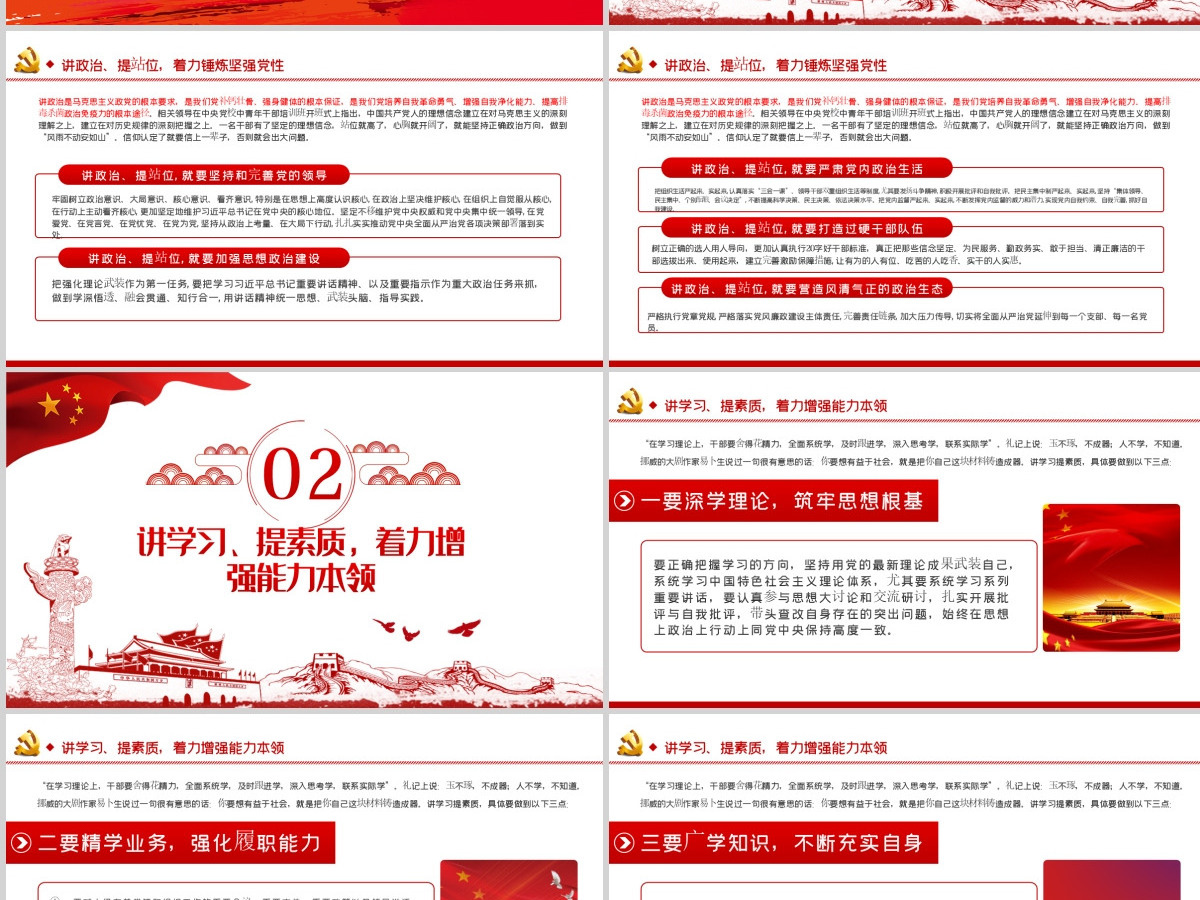 践行四讲四提做合格党员党课PPT模板