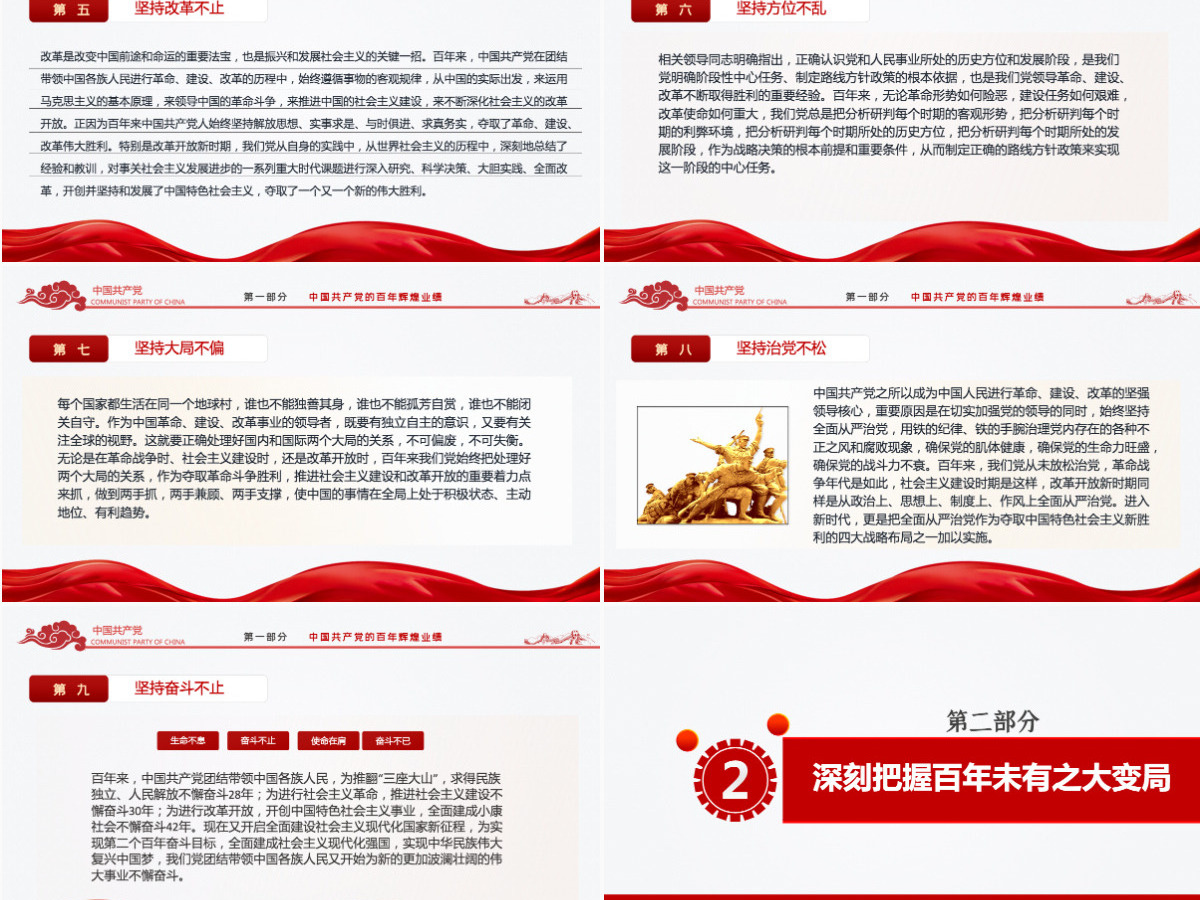 2021百年辉煌与百年未有之大变局PPT党政部门2021年党史学习教育专题党课PPT模板-含讲稿 2021百年辉煌与百年未有之大变局PPT党政部门2021年党史学习教育专题党课PPT模板-含讲稿