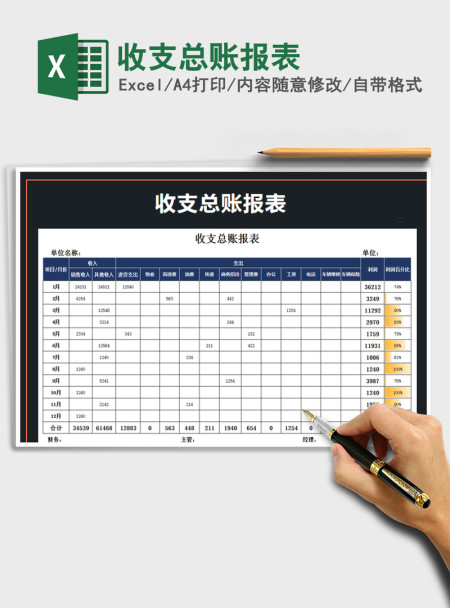 2021年收支总账报表